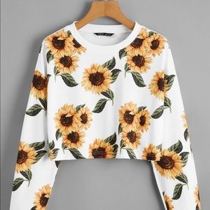Sunflower crop top long sleeve (size medium)
